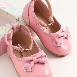 Cute Walk by Babyhug Buckled Closure Bellies With Bow Applique- Pink-image-40