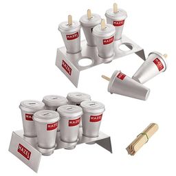 HAZEL Aluminium Reusable Popsicle Mold Set of 12 Kulfi Maker - Silver-14