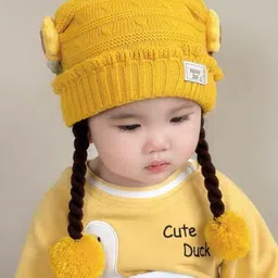 Ziory Sunflowers Designed With Braids Cap - Yellow-picture-22