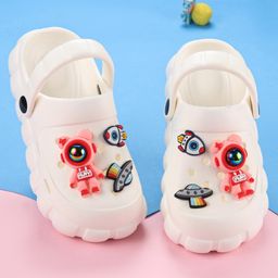 Oh! Pair Slip On Clogs With Back Strap Closure  & Appliques - White-image-47