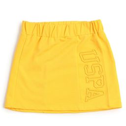 US Polo Assn Cotton Knit Above Knee Length Solid Skirt - Yellow-image-52