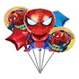 Decor Mantra spider man cartoon character foil balloon for birthday decoration - Red - Pack of 5-picture-9