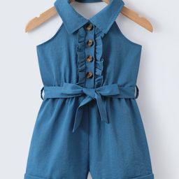 Mark & Mia Sleeveless Halter Neck Solid Color Jumpsuit - Blue-image-52