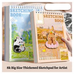 YAMAMA Sketching Book for Artist, 8K Thickened Sketchpad for Artist, Hand-Painted Colored Lead Picture Album Sketch Book for Painting, Drawing, Art & Craft Work 8k Size 60 Sheets(Pack of 1 - Design And Color May Vary)-14