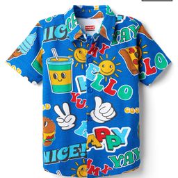 Babyhug Cotton Knit Half Sleeves Shirt With Text Print - Blue-image-100