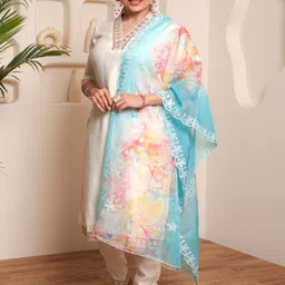 KALINI Women Floral Embroidered Kurta with Trousers & Dupatta-54