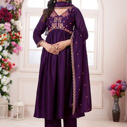 KALINI Women Ethnic Motifs Embroidered Regular Sequinned Kurta with Trousers & With Dupatta-19
