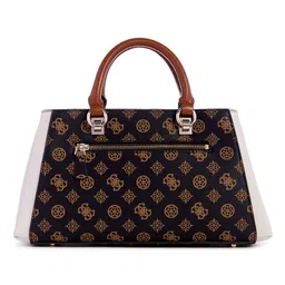 GUESS Geometric Printed PU Structured Satchel image 1