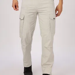 NEVER NEUD Ribstop Heavy Duty Relaxed Fit Cotton Button Closure Cargo for Men-picture-7