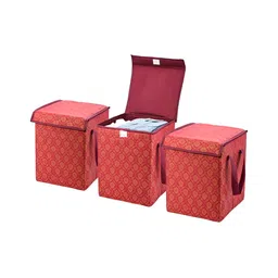Aura Maroon Set of 3 Regular Multi-Utility Organisers-17