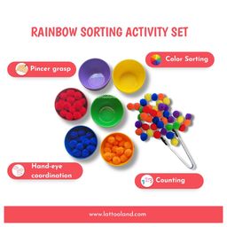 Lattooland Rainbow Sorting Activity Set for Kids to learn counting, sorting, patterns, early mathematics image 5