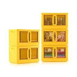 Aura Yellow & Transparent 5 Pieces Double Door Storage Box With Lid-30