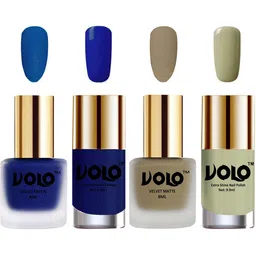 VOLO Set Of 4 Velvet Matte & Extra Shine Nail Polish-8 ml & 9.9 ml Each Shade 19-37-66-40 image 1