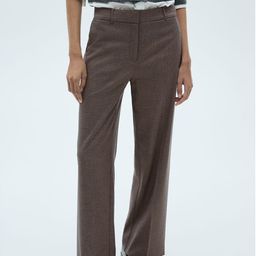 MANGO Women Straight Fit Houndstooth Checked Trousers-image-16