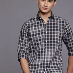 Allen Solly Pure Cotton Classic Fit Checked Casual Shirt-image-95