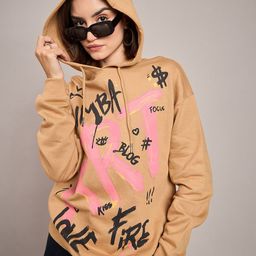 SASSAFRAS Women Printed Hooded Sweatshirt-image-81