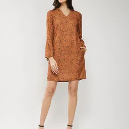 FableStreet Floral Print Bell Sleeve A-Line Dress-image-41