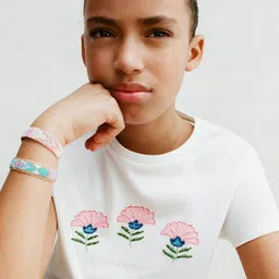 Mango Kids Girls Pure Cotton Floral Printed T-shirt-image-53