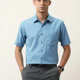 Arrow Spread Collar Short Sleeves Pure Cotton Regular Fit Formal Shirt-picture-36