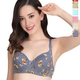Liigne Women Pack Of 6 Floral Full Coverage Lightly Padded Bra-52
