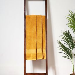 Living scapes by Pantaloons Yellow Self Designed Cotton 550 GSM Bath Towel-image-23