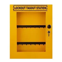 LISC Metal Safety Lockout Padlock Station Yellow for 28 Locks, LISC-PLS-2-C-3