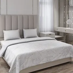 Monte Carlo Grey Ethnic Motifs Printed AC Room 300 GSM Double Bed Blanket-image-41