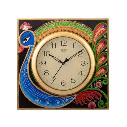 eCraftIndia KWC537 Wooden Papier Mache Peacock Design Artistic Handcrafted Wall Clock-image-81