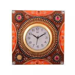 eCraftIndia KWC542 Wooden Papier Mache Rick Look Artistic Handcrafted Wall Clock-image-98