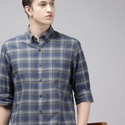 Arrow Manhattan Slim Fit Checked Pure Cotton Casual Shirt-image-4
