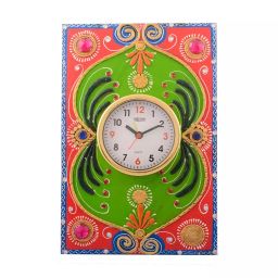 eCraftIndia KWC545 Wooden Papier Mache Embossed Artistic Handcrafted Wall Clock-image-38