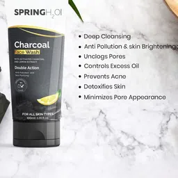 Spring H2O Set Of 2 Rice Water & Charcoal Face Wash- 100 ml Each image 2