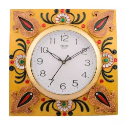 eCraftIndia KWC547 Wooden Papier Mache Decorative Embossed Handcrafted Wall Clock-image-7