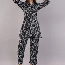 JIDI FASHION Floral Printed Tunic & Trousers Co-Ord Set-image-71