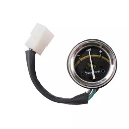 Deutsche Ammeter for Royal Enfield 11 Amp. Electra 350, 500, UCE (Black, Gold Dial With LED & Mounting Rubber ) (4 Pin White Coupler) (2014 Model), DEUS-1304A-3
