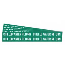 BRADY Pipe Marker Chilled Water Return Green & White for 3/4 to 2-3/8 inch Outer Diameter Pipe, 781ZC6 Pack of 20 Pcs)-image-75