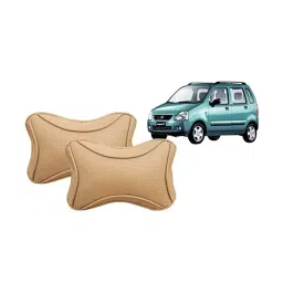 Auto Pearl Beige Dots CV Car Neck Rest Pillow Compatible for Maruti Suzuki WagonR 2003-44