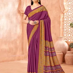 Reboot Fashions Solid Pure Crepe Saree-image-84