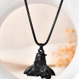 AGARWALPRODUCT Unisex Stainless Steel Adi Yogi Pendant With Chain-image-77