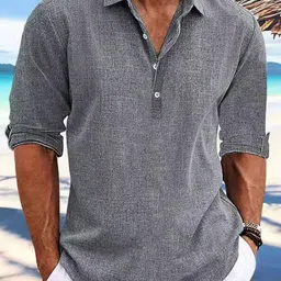 StyleCast Men Spread Collar Solid Cotton Casual Shirt-image-75
