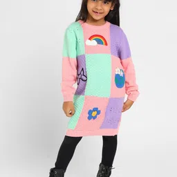 Somersault Girls Printed Cotton Sweater Dress-image-43