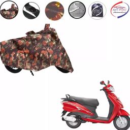 Auto Pearl Polyester Waterproof Two Wheeler Cover for Hero Moto Corp Duet,(Jungle Print)-image-13