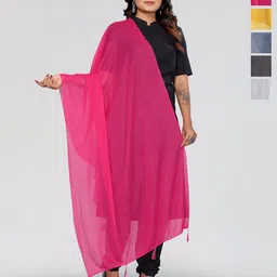 Moda Rapido Selection Of 5 Lycra Tasselled Border Dupatta-picture-10