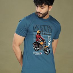 INKMAN Men Printed Bio Finish Applique T-shirt-image-90