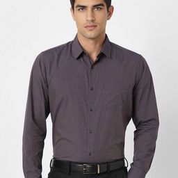 Peter England Men Slim Fit Spread Collar Pinstripes Striped Cotton Formal Shirt-image-20
