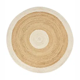 Art Avenue Conan Beige & White Textured Round Floor Jute Carpet-34