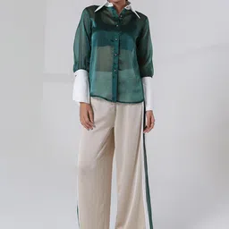MQ Marquino Embellished Sheer Shirt With Trouser-image-10