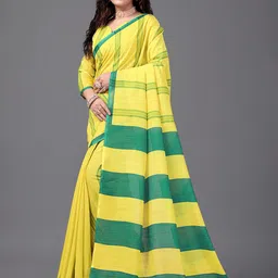 GRIOPY Striped Pure Linen Saree-41