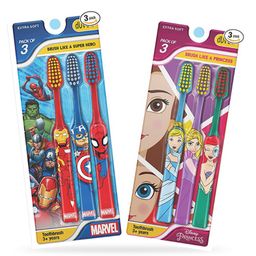Duvon Marvel & Disney Kids Combo Pack of 2 | 3 Marvel Toothbrush and 3 Disney Toothbrush - Extra Soft Bristles, Ergonomic Grip | Boys & Girls| For 3+ Years-image-64