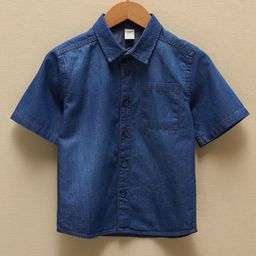 LC Waikiki Half Sleeves Solid Shirt - Blue-image-39
